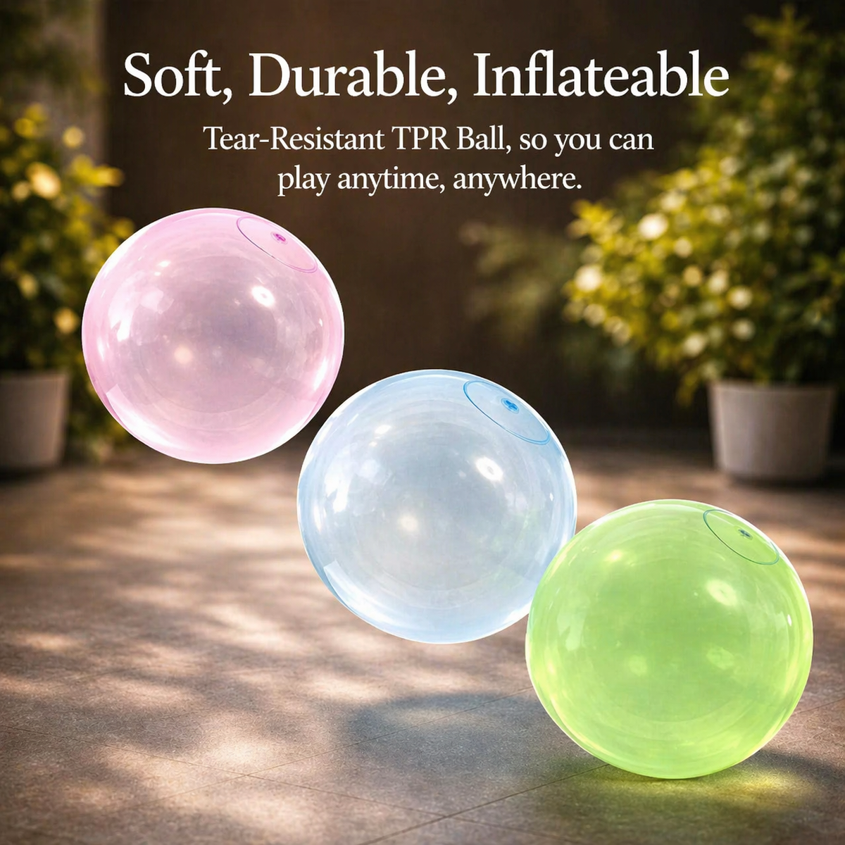 Kids' Balloon Soccer Ball Inflatable Bubble Toy with Self-Sealing Valve for Outdoor Play - Image 8