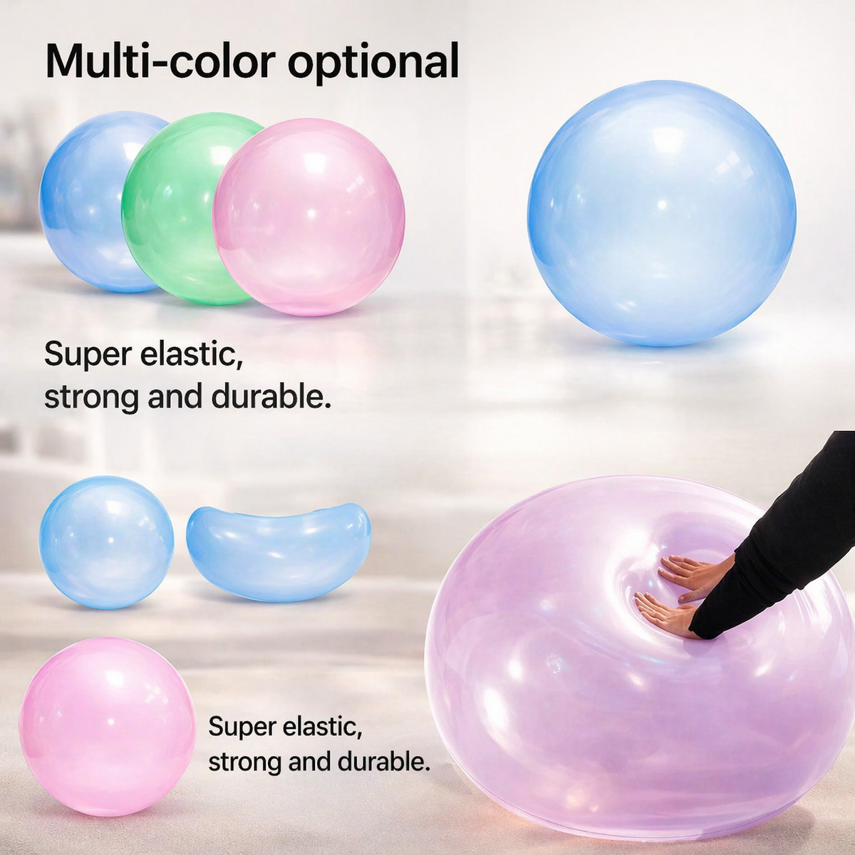 Kids' Balloon Soccer Ball Inflatable Bubble Toy with Self-Sealing Valve for Outdoor Play - Image 9