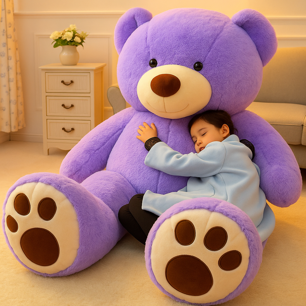 Kids' Giant Teddy Bear Plush Stuffed Animal with Soft Faux Fur and Embroidered Paw Pads - Image 1