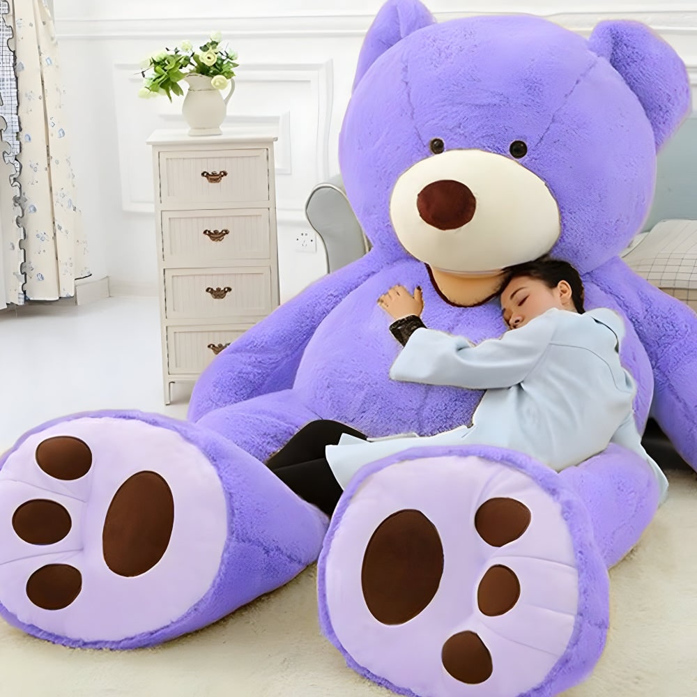 Kids' Giant Teddy Bear Plush Stuffed Animal with Soft Faux Fur and Embroidered Paw Pads - Image 3