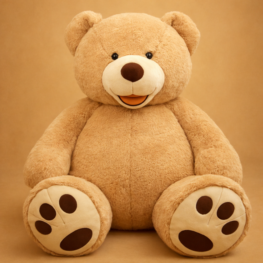 Kids' Giant Teddy Bear Plush Stuffed Animal with Soft Faux Fur and Embroidered Paw Pads - Image 6