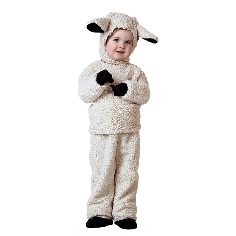 Kids' Plush Animal Costume with Sherpa Fleece Hood Long Sleeves and Hoof - Image 3