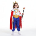 Kids' Prince Costume Set with Gold Crown Scepter and Red Cape - Image 1