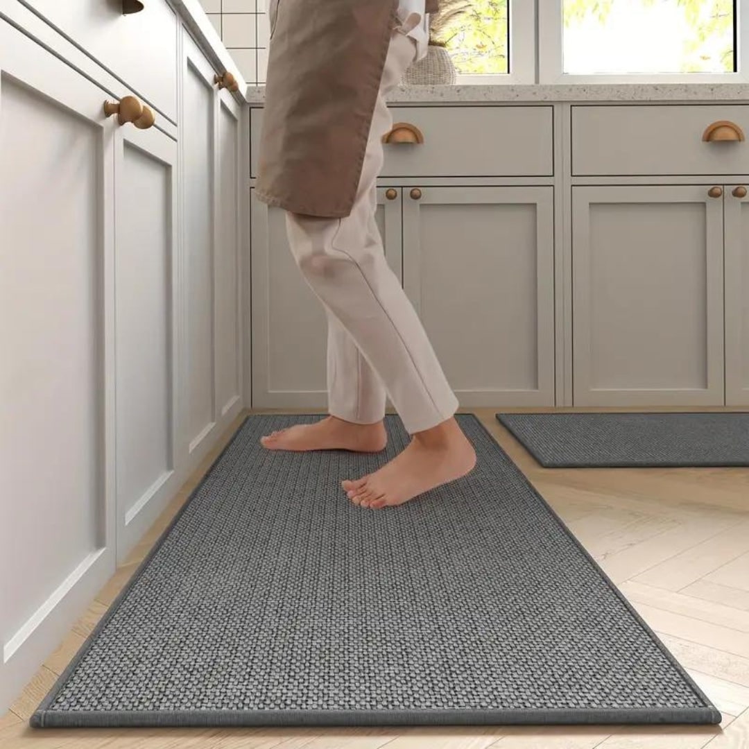 Kitchen Runner Rug with Woven Texture Fabric Border and Non-Slip Design for Floor - Image 2