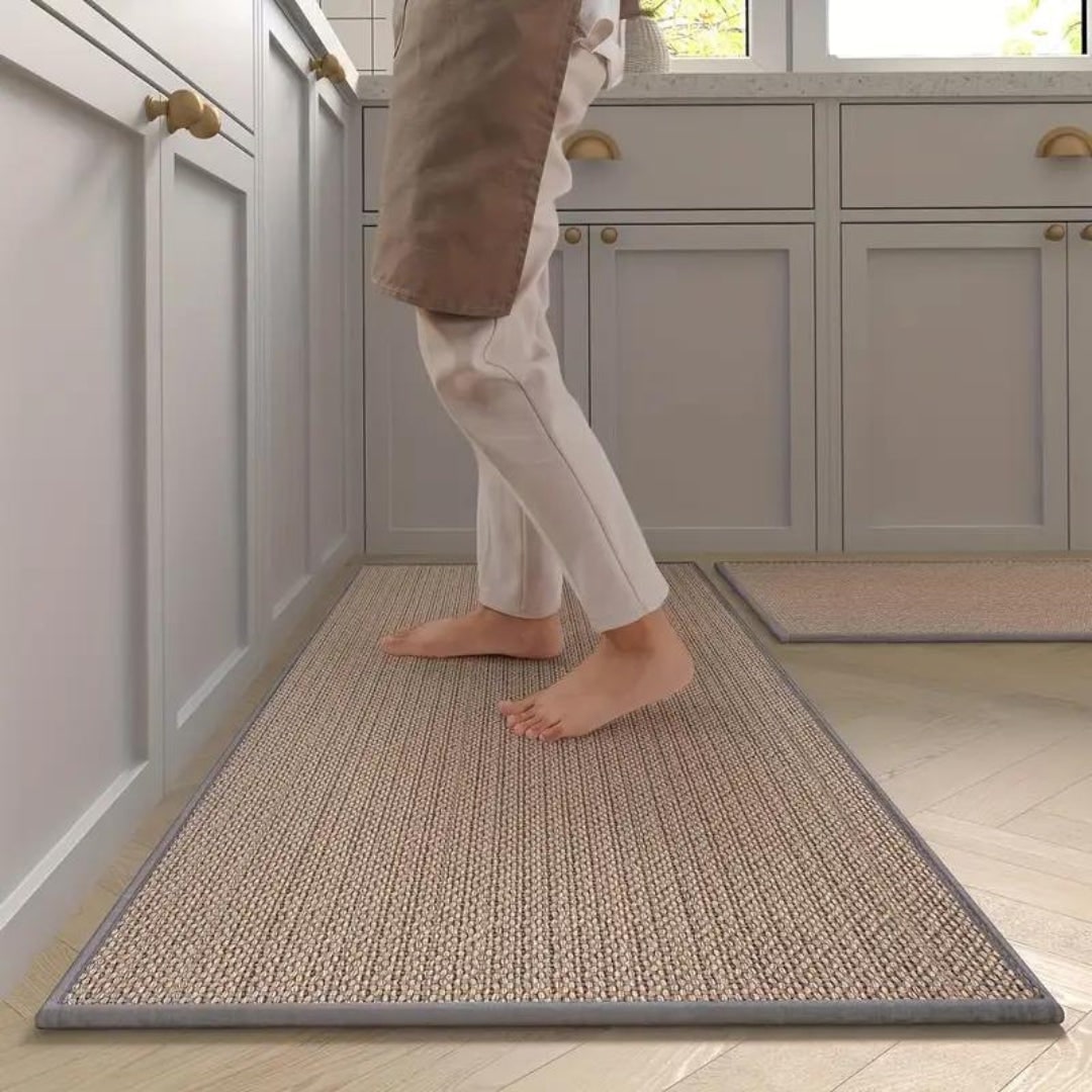 Kitchen Runner Rug with Woven Texture Fabric Border and Non-Slip Design for Floor - Image 3