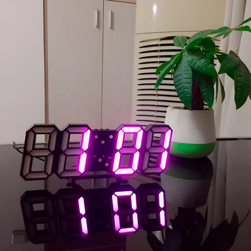 Large Digital LED Wall Clock with 3D Digits Desk Stand and Modern Design - Image 2