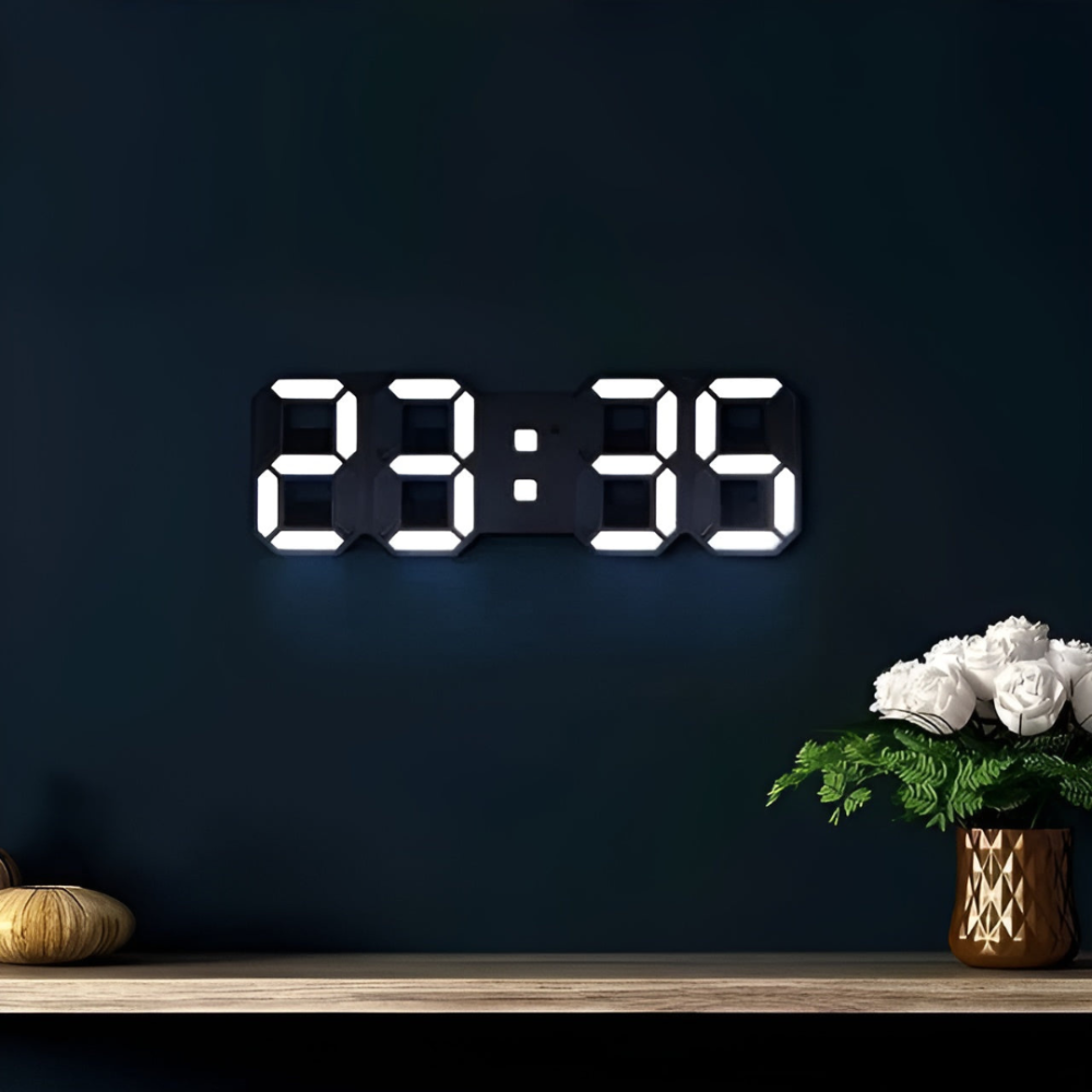 Large Digital LED Wall Clock with 3D Digits Desk Stand and Modern Design - Image 3