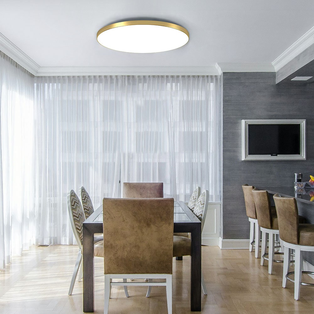 LED Ceiling Light Fixture with Flush Mount and Round Surface-Mount Design - Image 3