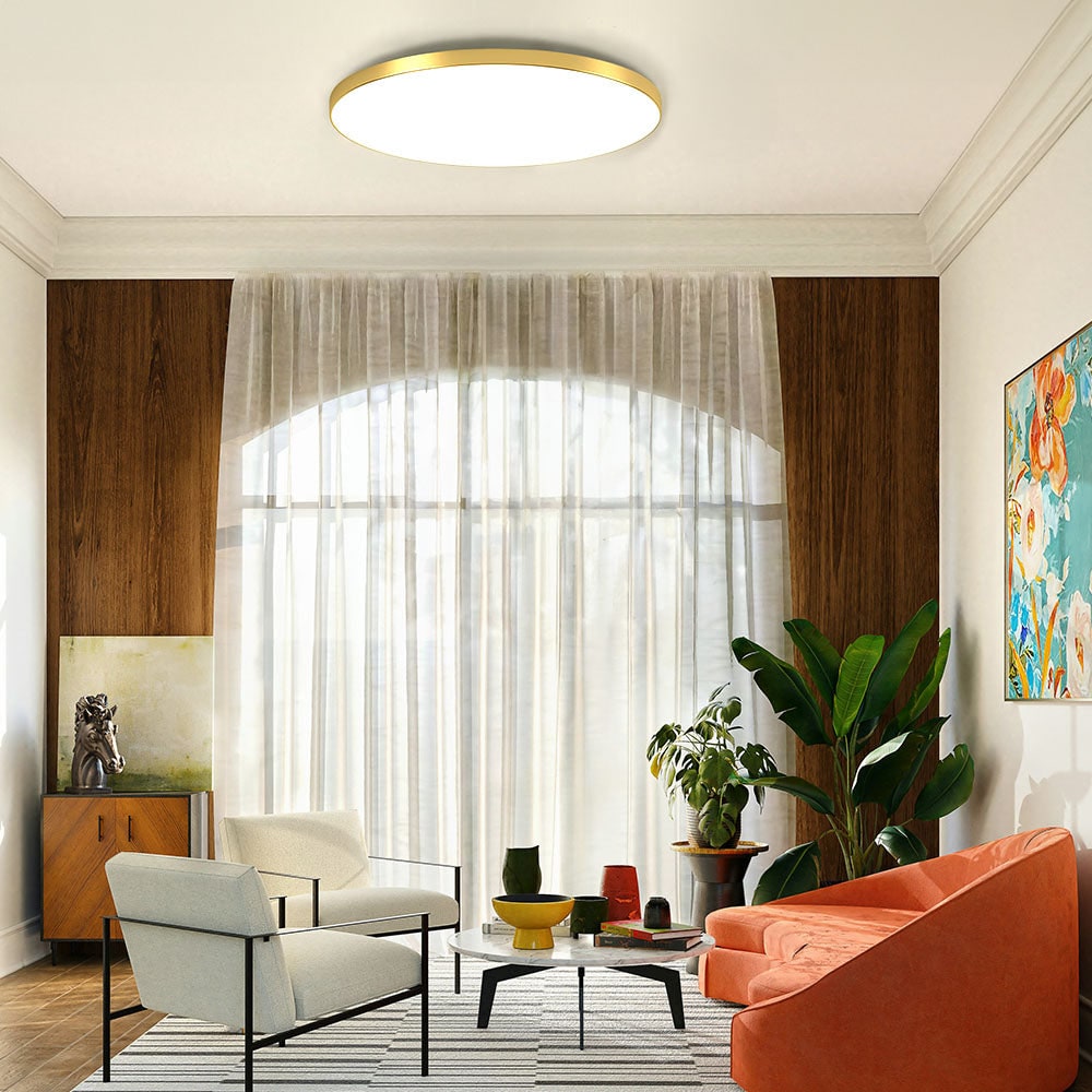 LED Ceiling Light Fixture with Flush Mount and Round Surface-Mount Design - Image 4