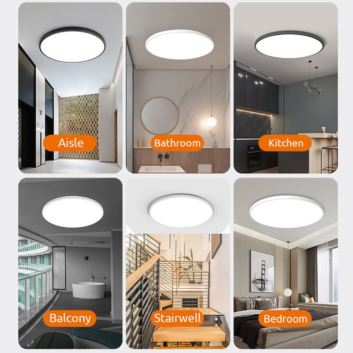 LED Ceiling Light Fixture with Flush Mount and Round Surface-Mount Design - Image 6