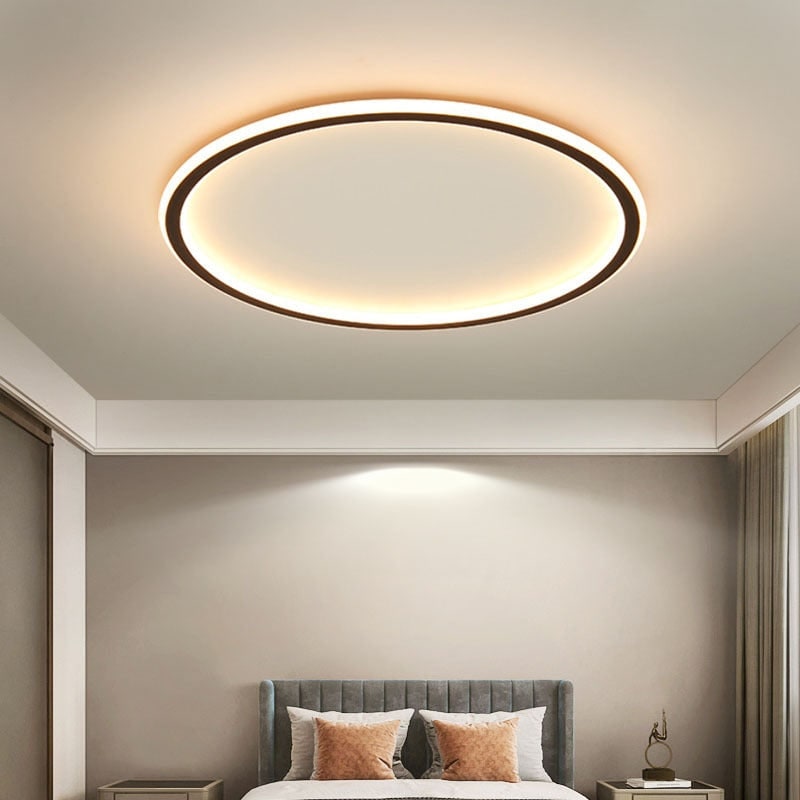 LED Ceiling Light Fixture with Round Ring Design Modern Flush Mount Dimmable - Image 1