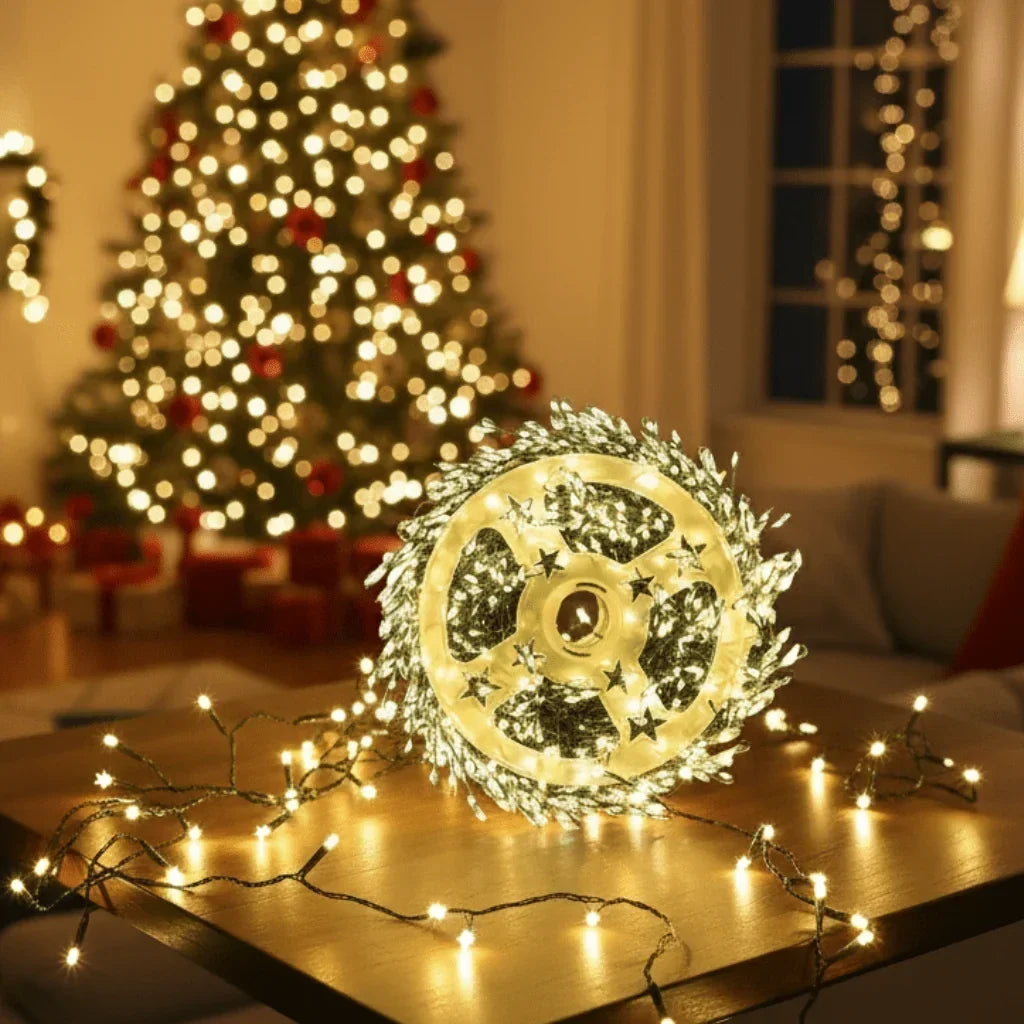 LED Christmas String Lights Cluster with Remote Control and Eight Modes - Image 1