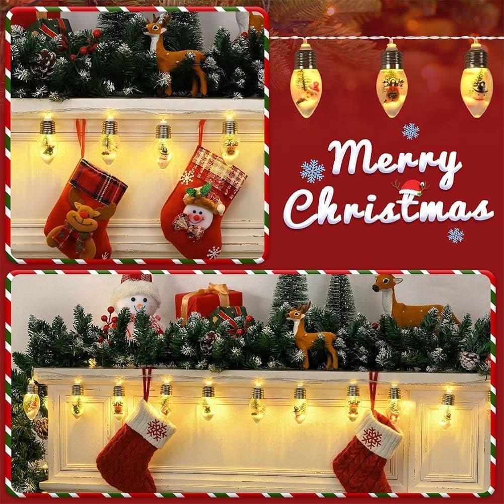 LED Christmas String Lights with Warm White Miniature Figurine Bulbs for Indoor Decorating - Image 11