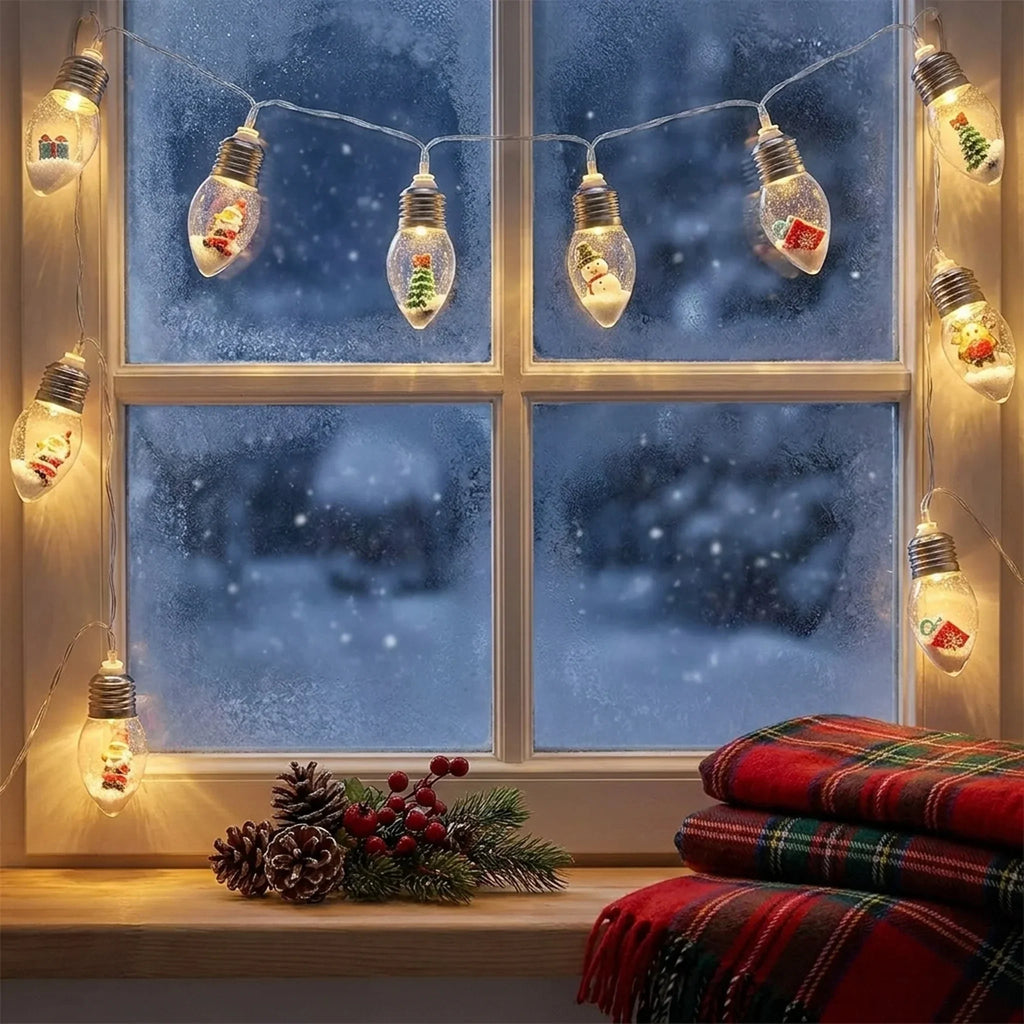 LED Christmas String Lights with Warm White Miniature Figurine Bulbs for Indoor Decorating - Image 3