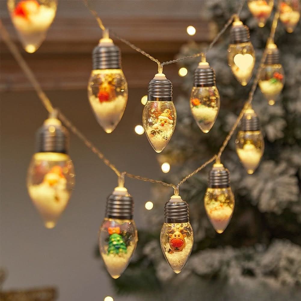 LED Christmas String Lights with Warm White Miniature Figurine Bulbs for Indoor Decorating - Image 5