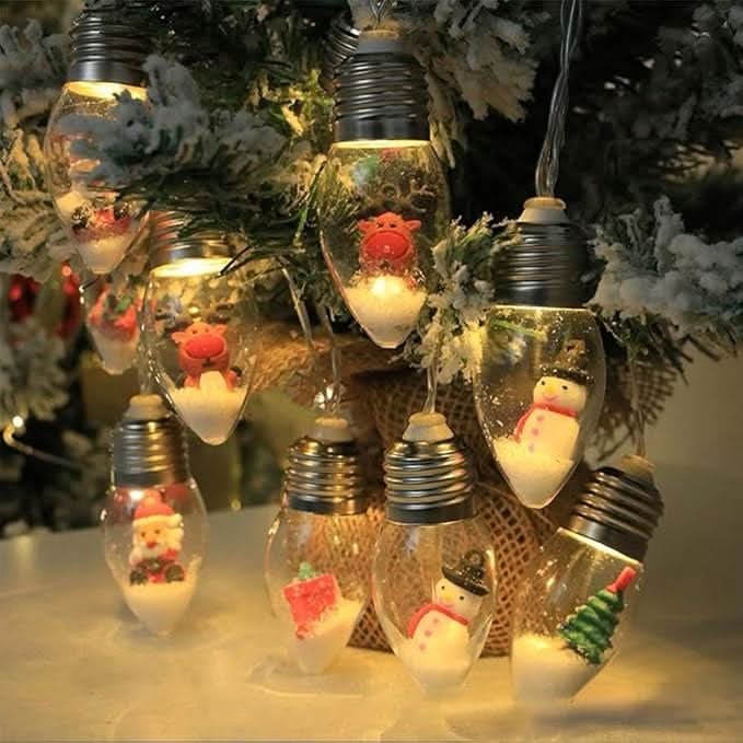LED Christmas String Lights with Warm White Miniature Figurine Bulbs for Indoor Decorating - Image 6