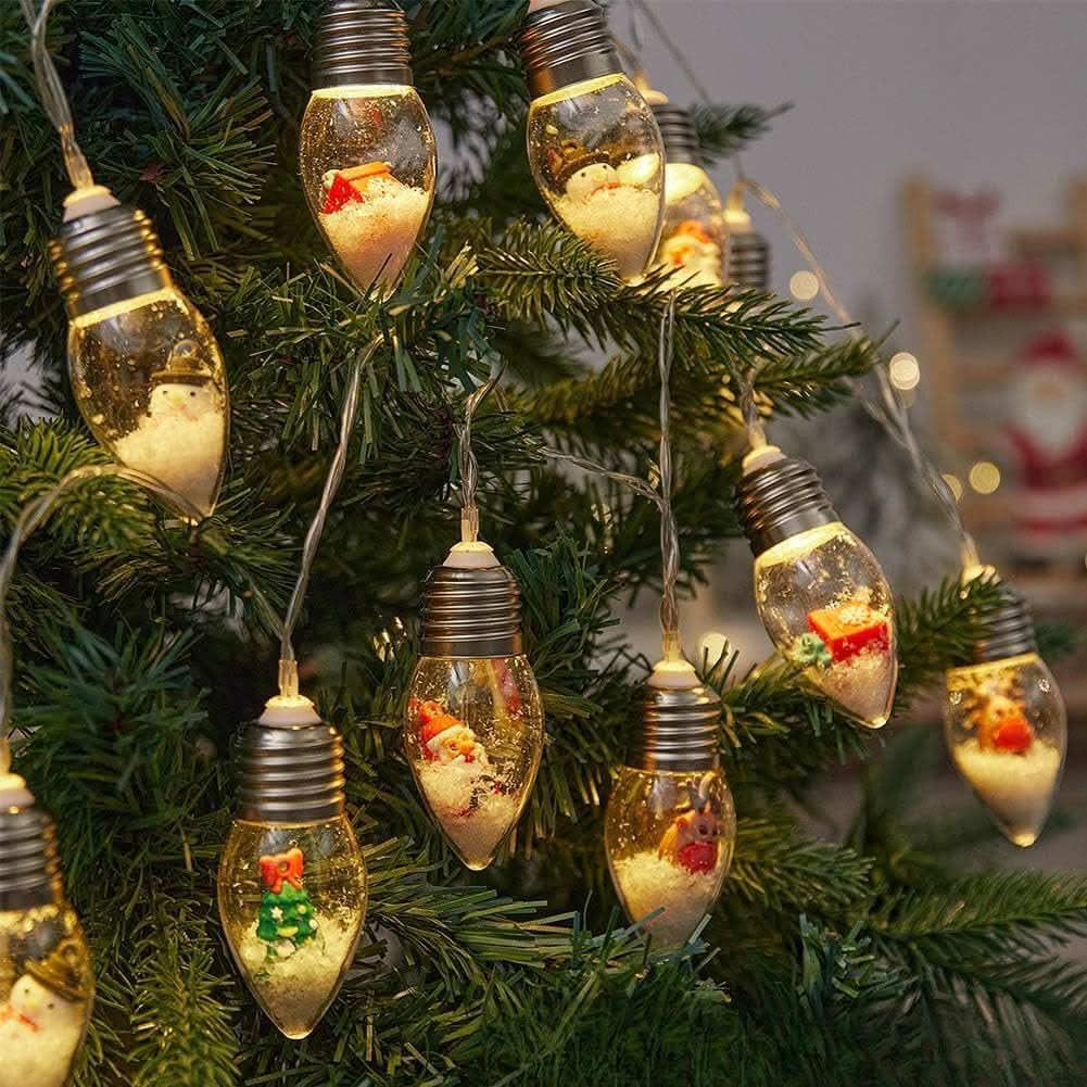 LED Christmas String Lights with Warm White Miniature Figurine Bulbs for Indoor Decorating - Image 7