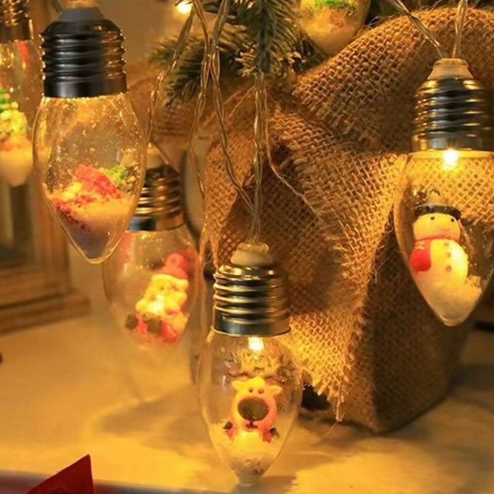 LED Christmas String Lights with Warm White Miniature Figurine Bulbs for Indoor Decorating - Image 8