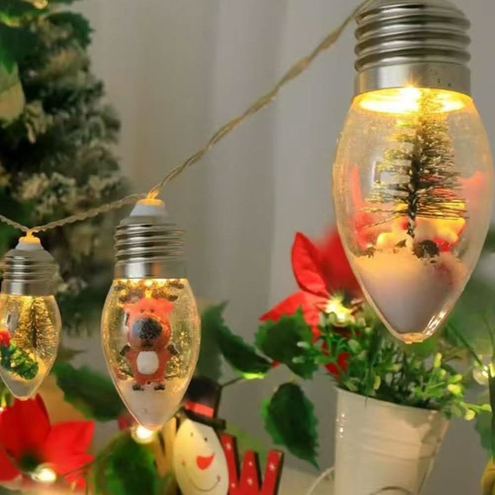 LED Christmas String Lights with Warm White Miniature Figurine Bulbs for Indoor Decorating - Image 9