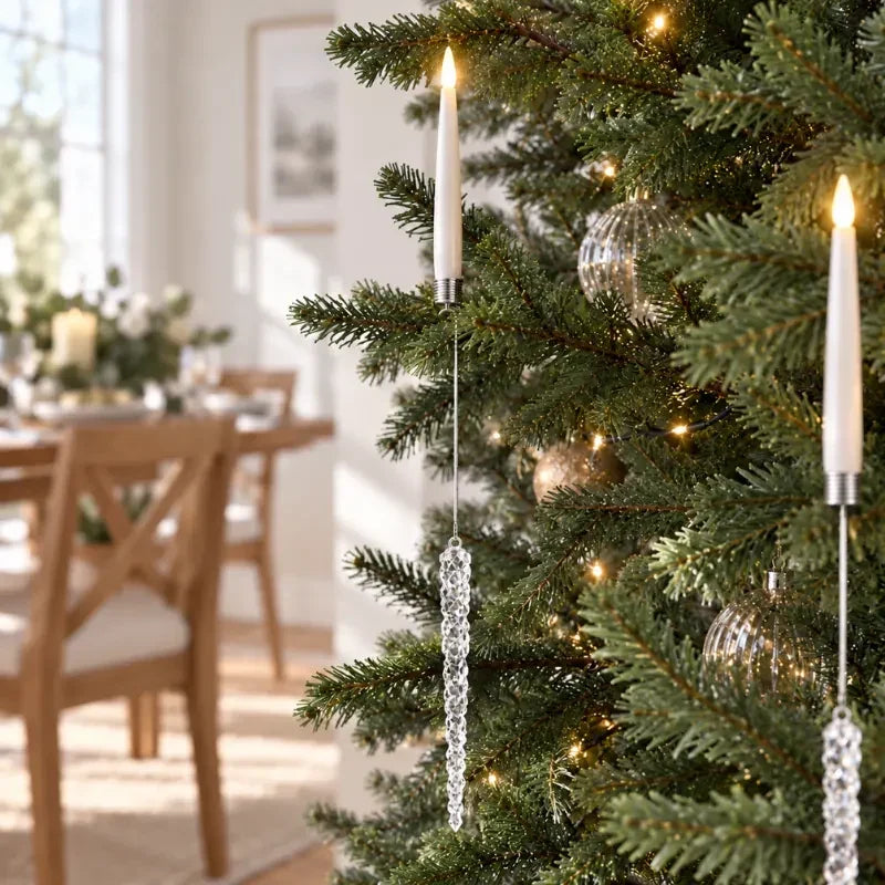 LED Christmas Tree Candles with Flickering Flame and Hanging Ornaments for Lights - Image 13