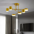 LED Flush Ceiling Lights Semi Modern 6-Light Geometric with Cylindrical Shades - Image 2
