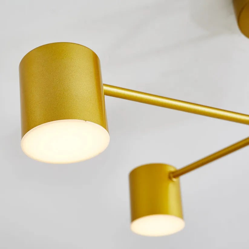 LED Flush Ceiling Lights Semi Modern 6-Light Geometric with Cylindrical Shades - Image 4