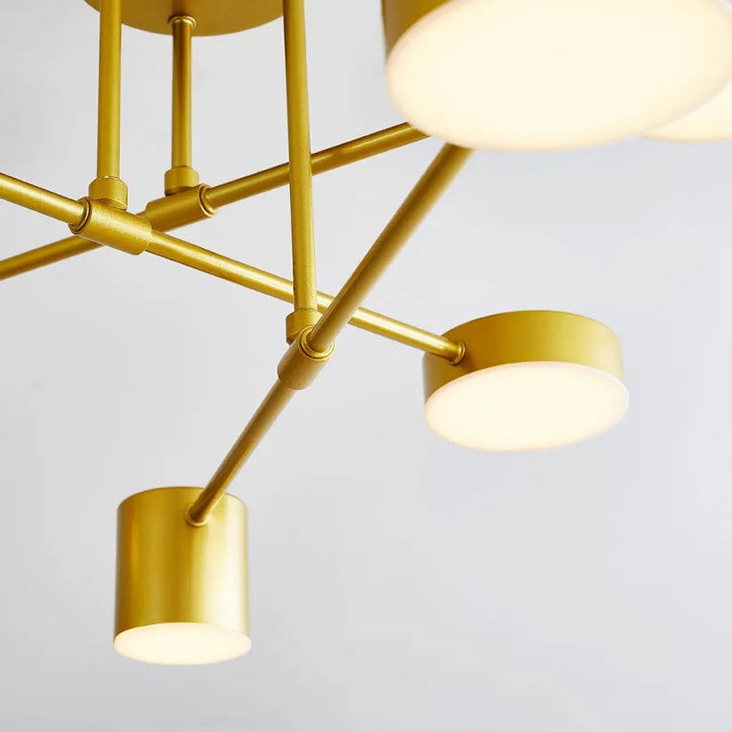 LED Flush Ceiling Lights Semi Modern 6-Light Geometric with Cylindrical Shades - Image 6