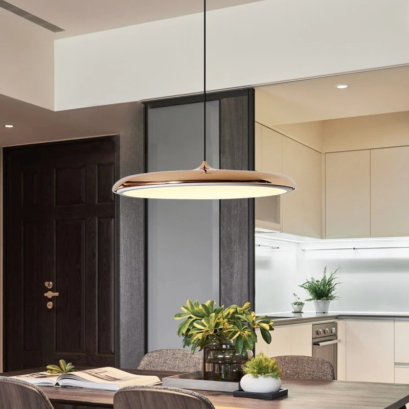 LED Pendant Lights with Minimalist Saucer Design and Adjustable Cord - Image 2
