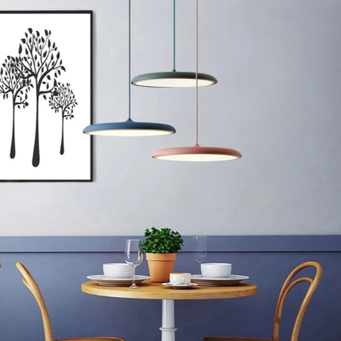 LED Pendant Lights with Minimalist Saucer Design and Adjustable Cord - Image 3