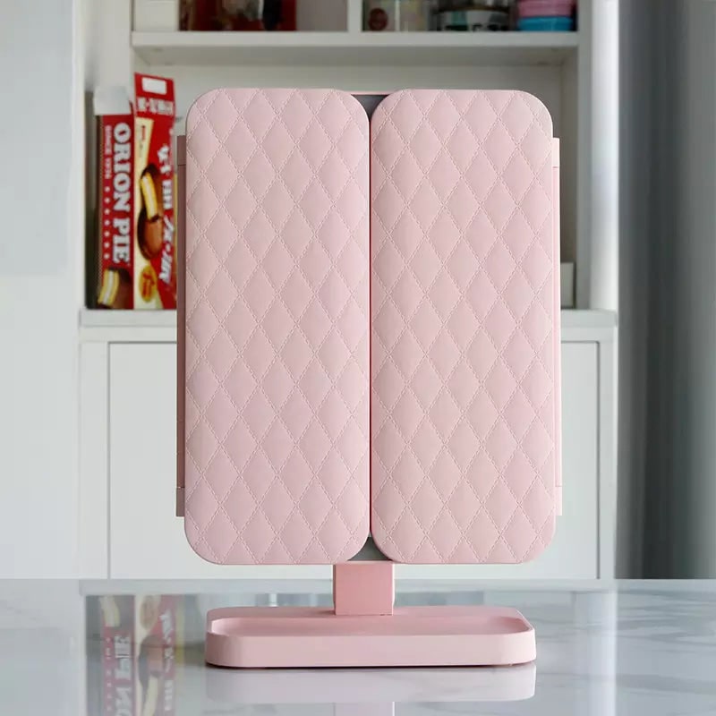 LED Vanity Mirror with Magnification Trifold Design and Adjustable Lights - Image 2