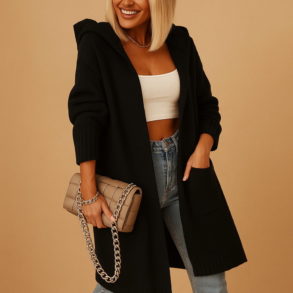 Women’s light streetwear jacket with adjustable hood, zipper closure, and relaxed fit, perfect for casual and urban daily outfits.