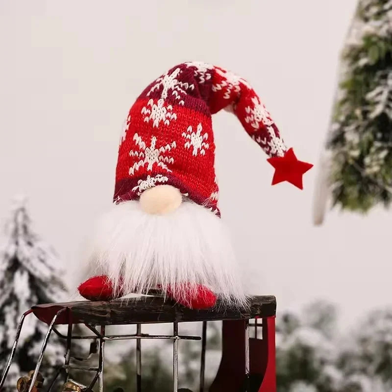 Light Up Christmas Gnome with Plush Body Knit Snowflake Hat and Warm LED Glow - Image 14
