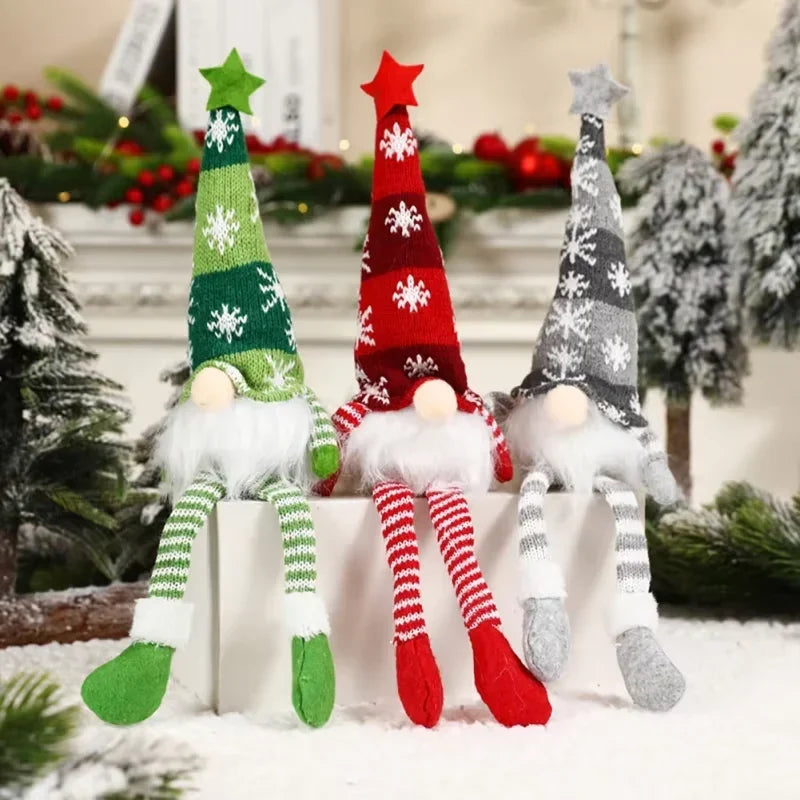 Light Up Christmas Gnome with Plush Body Knit Snowflake Hat and Warm LED Glow - Image 8