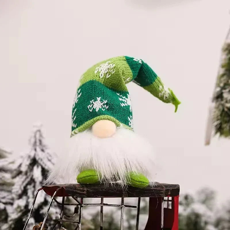 Light Up Christmas Gnome with Plush Body Knit Snowflake Hat and Warm LED Glow - Image 9