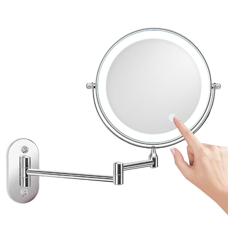Lighted Makeup Mirror with LED Lights 10x Magnification and Wall-Mounted Swing Arm - Image 10