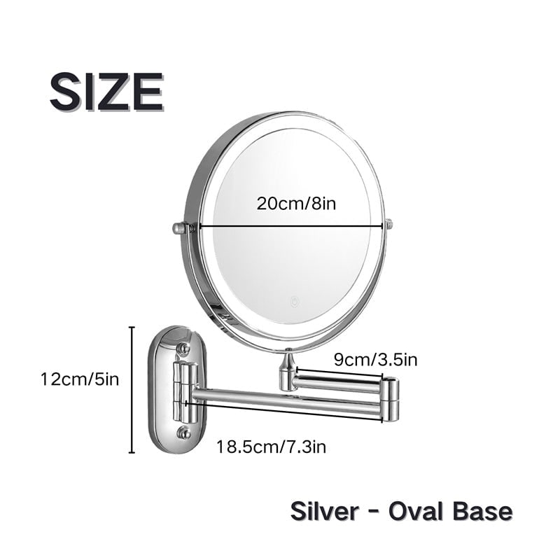 Lighted Makeup Mirror with LED Lights 10x Magnification and Wall-Mounted Swing Arm - Image 5