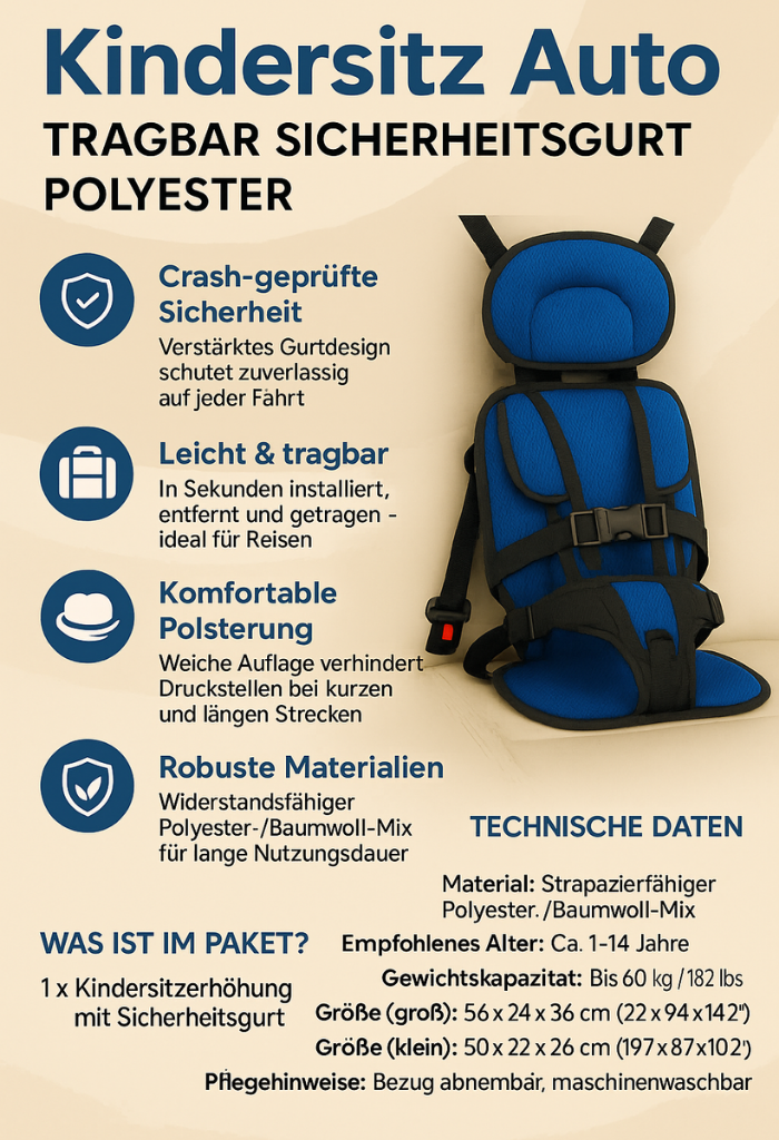Lightweight Car Seat with Portable Travel Design and Padded Harness for Kids - Image 9