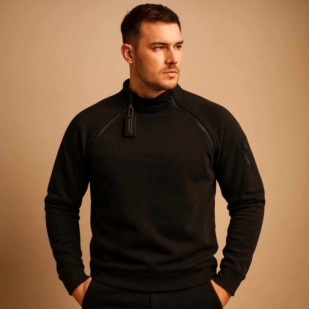 Men’s lightweight crew neck sweater made from soft, flexible fabric with a minimalist timeless design suitable for all-season daily wear.