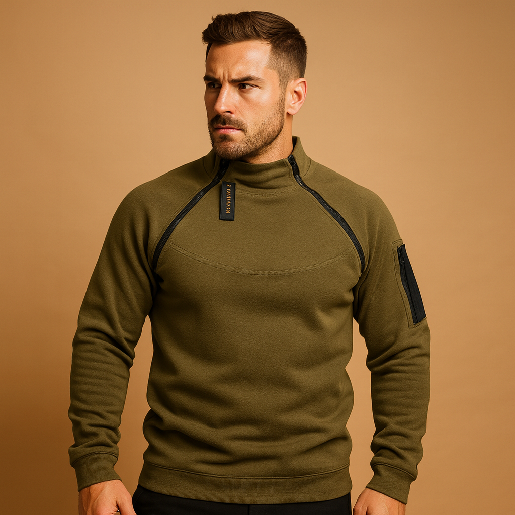 Men’s lightweight crew neck sweater made from soft, flexible fabric with a minimalist timeless design suitable for all-season daily wear.