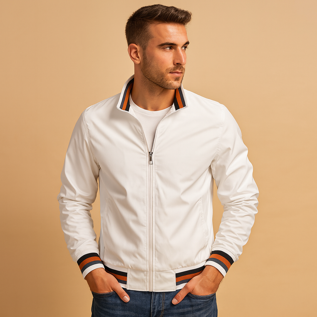 Men’s lightweight summer jacket with breathable design and versatile fit, suitable for daily wear, travel, and evening occasions.