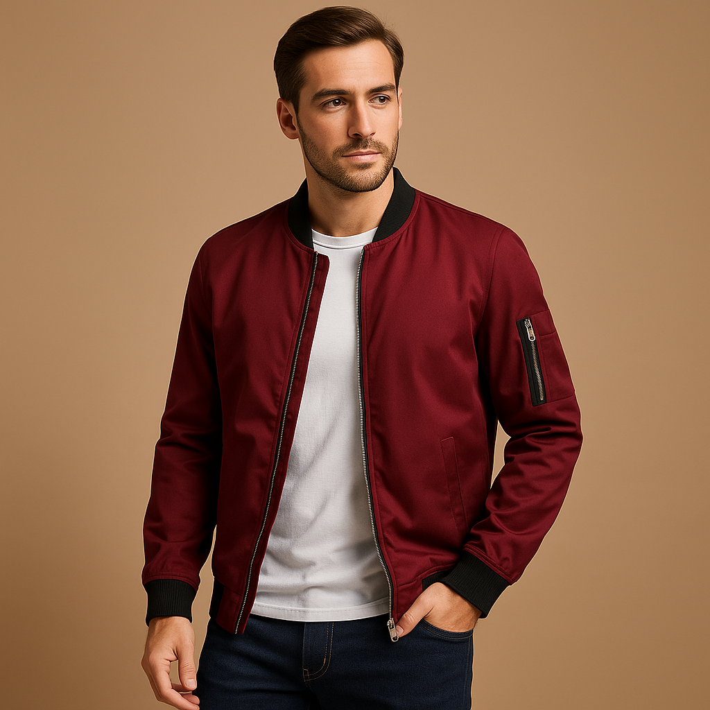 Men’s lightweight summer jacket with water-repellent finish and timeless design, suitable for casual walks and formal occasions.