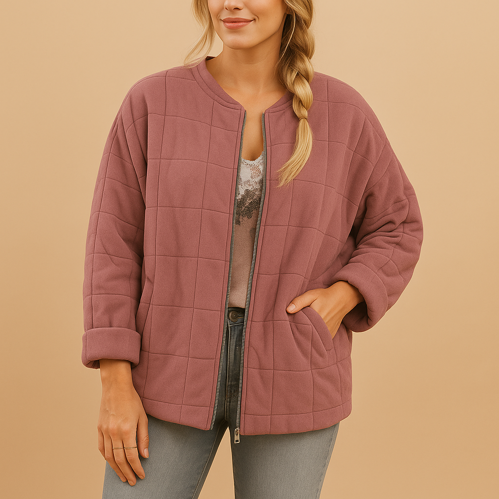 Women’s lightweight summer jacket with tailored fit, breathable fabric, and functional pockets, ideal for warm days and mid-season layering.