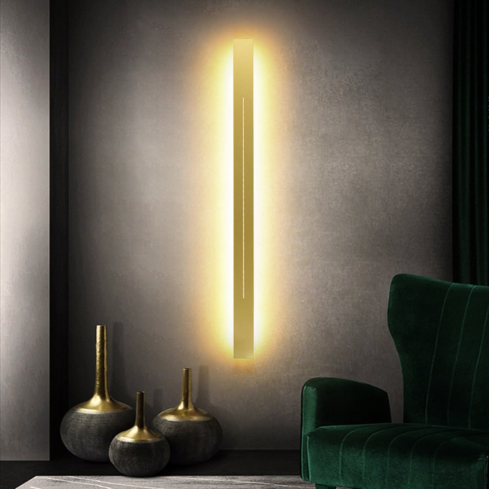 Linear LED Wall Light with Slim Minimalist Design and Warm Indirect Backlighting - Image 3