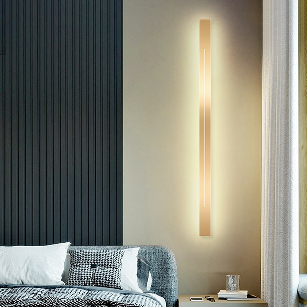 Linear LED Wall Light with Slim Minimalist Design and Warm Indirect Backlighting - Image 5