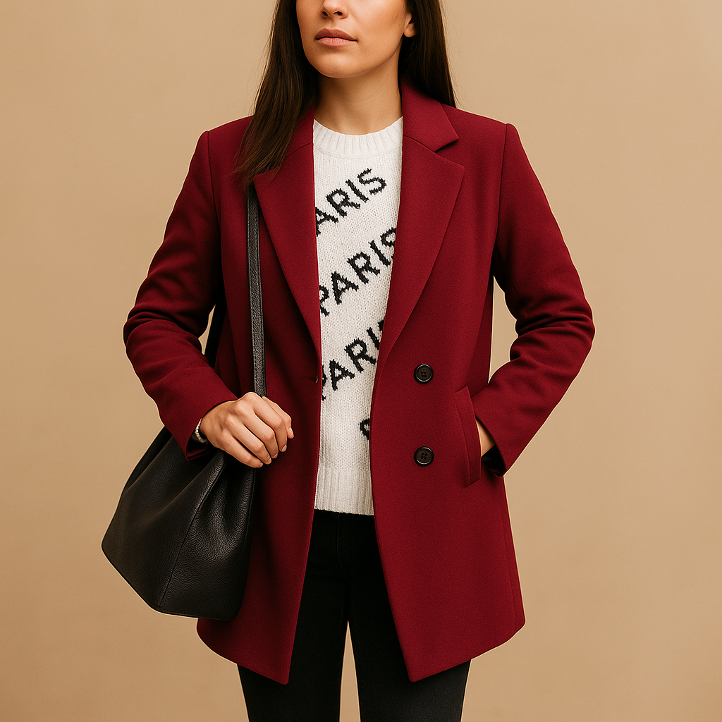 Women’s long tailored winter coat with elegant silhouette and premium insulating fabric, ideal for cold-weather everyday or formal wear.