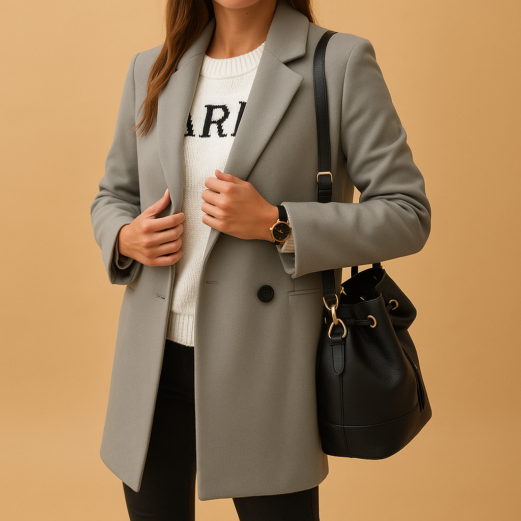 Women’s long tailored winter coat with elegant silhouette and premium insulating fabric, ideal for cold-weather everyday or formal wear.