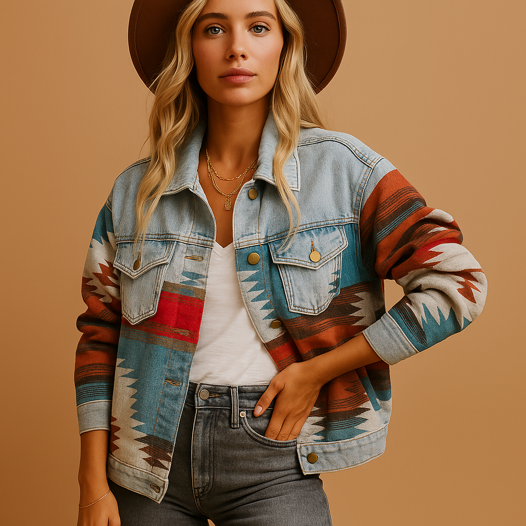 Women’s loose-fit cotton autumn jacket in versatile fall tones with relaxed silhouette for layering on cool days.