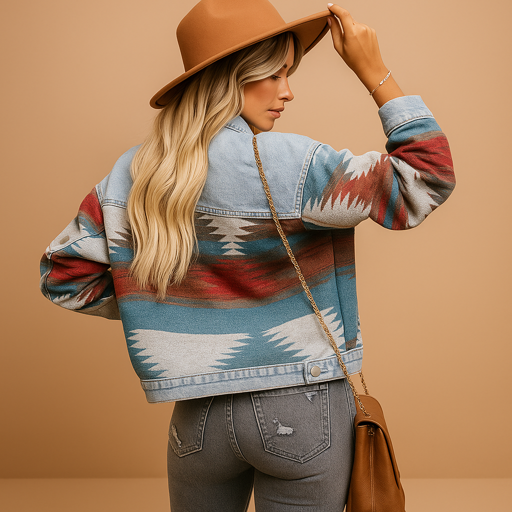 Women’s loose-fit cotton autumn jacket in versatile fall tones with relaxed silhouette for layering on cool days.