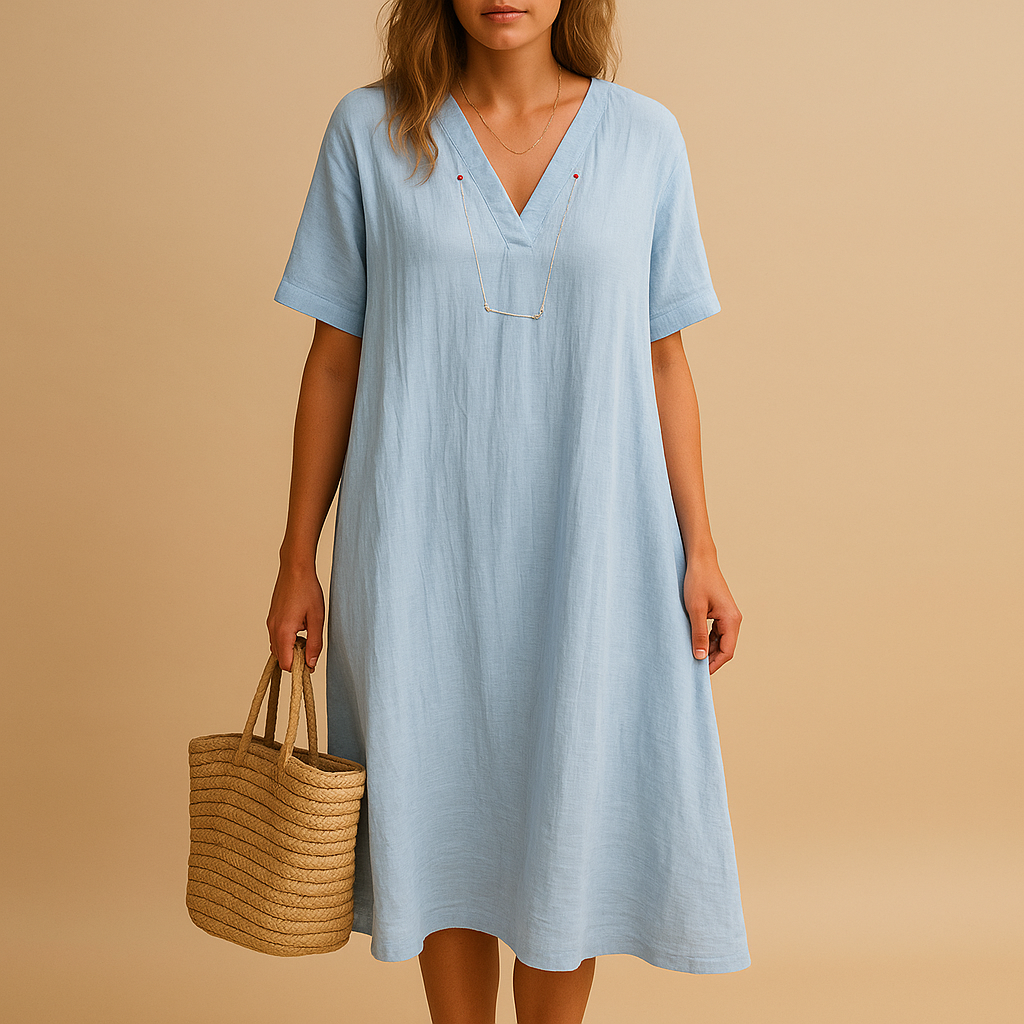 Loose summer dress for women with breathable lightweight design and relaxed fit, perfect for casual brunches, city walks, and summer occasions.