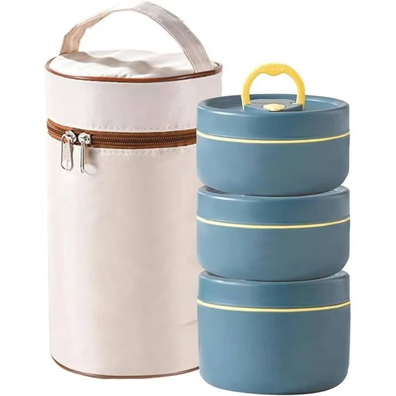 Lunch Boxes with Stackable Bento Containers Insulated Bag and Carrying Case - Image 1